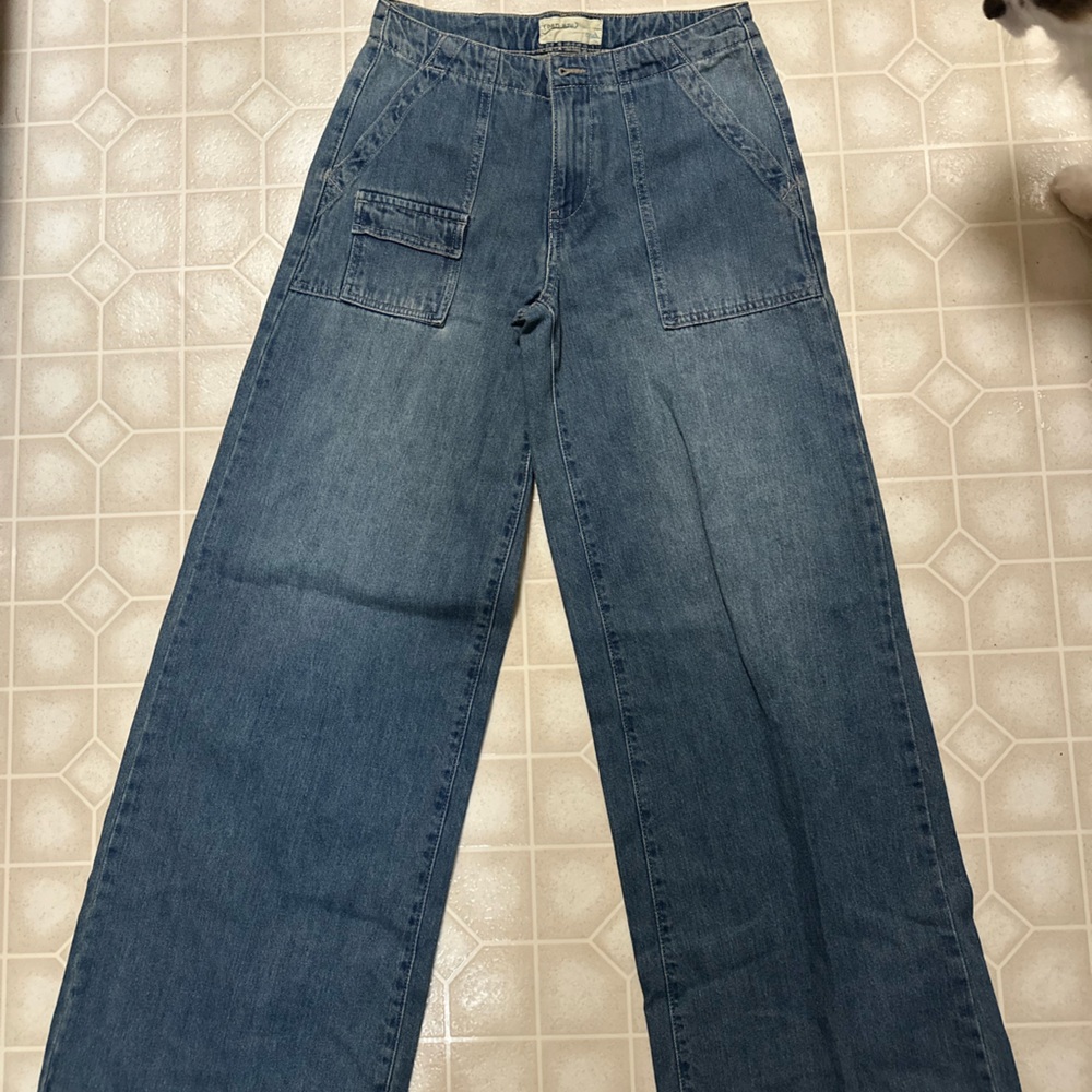 Blue Wide Leg Jeans